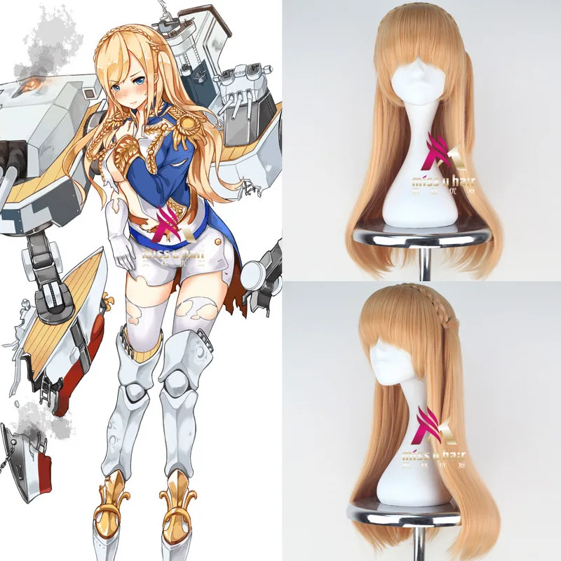 

Hot Japanese Anime Warship Girls Cosplay Richelieu Wig Halloween Party Stage Play short Hair High quality +wig cap