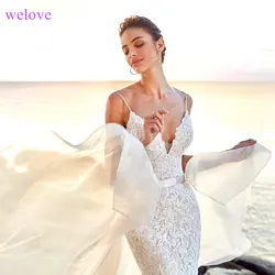 Robe de mariée роскошный платья со шлейфом кружево Русалка Свадебные платья 2019 Индивидуальные аппликации рыбий хвост свадебное платье Vestido noiva