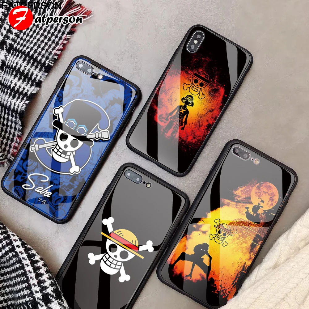 One Piece Custom Glass Phone Cover For Iphone 12 13 Mini 11 Pro X R S Max Diy D Luffy Phone Case For Iphone 8 7 Plus Se Phone Case Covers Aliexpress