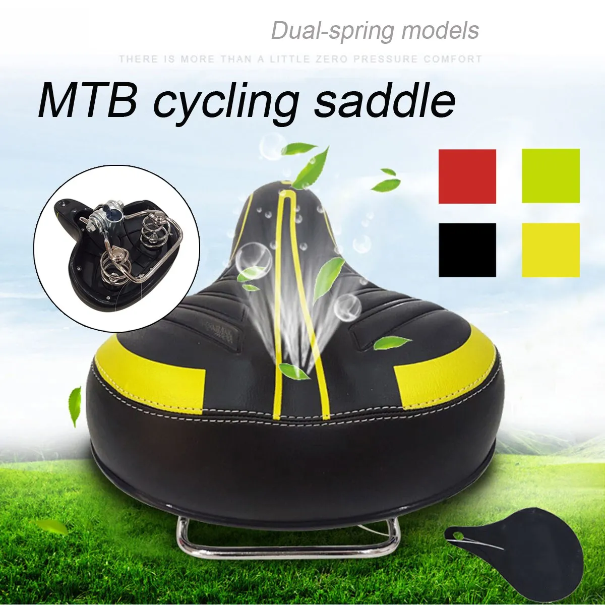 

Bike Saddle Mountain Bicycle Saddle Bike Saddle Cycling Saddle Extra Big Wide Bike Spring Seat Comfort Cushion