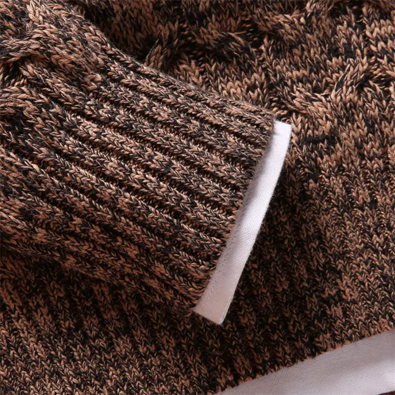 Colored Wool Thick Twist Sweater Pullovers Men 2018 Autumn Winter Mens Sweaters Shirt Vintage Warm Pullover Male Brown Red Black-04