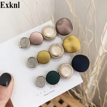 Exknl Корея сплошной цвет геометрические круглые бусины заколки для волос Конфета из смолы цветные шпильки для женщин девочек аксессуары для волос ювелирные изделия
