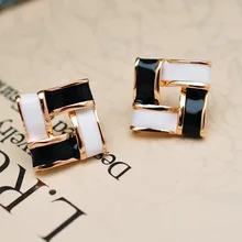 OL темперамент корейский высокое качество красочные яркие промасленные квадратные серьги-гвоздики модные ювелирные изделия E1848