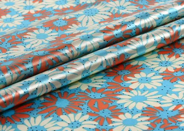 Атласная ткань мягкий цветочный атласный шелковистый Маргаритка сатиновый Шармез шарф лента Материал 1 ярд - Цвет: 5