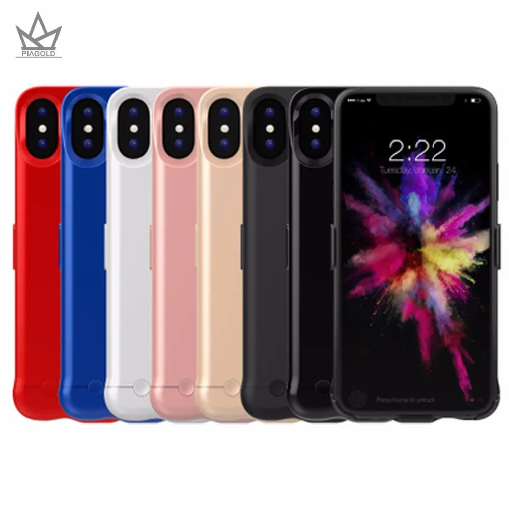 Koop PIAGOLD Slanke Draagbare Power Bank 5200 mAh Universele 18650 Externe batterij case Voor iphoneX case met batterij real 5200 mAh