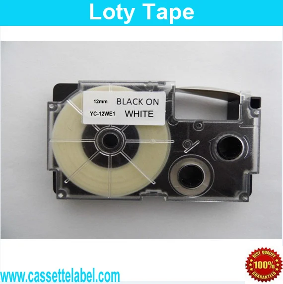 Compatible CASIO XR 12WE1 Black on white CASIO label tape compatible