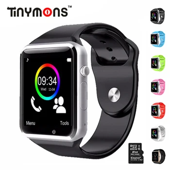 

Tinymons Wrist Watch Phone Bluetooth Smart Watches With SIM TF card Camera Intelligent Call Clock For IOS Android Phones A1