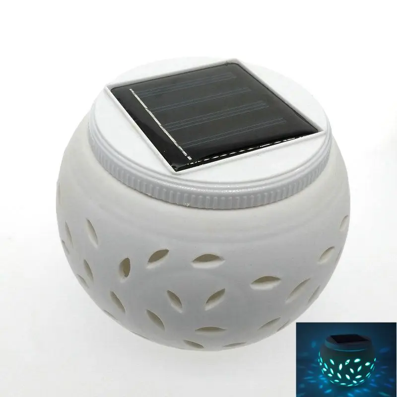 Solar Powered Ceramics lighting LED Hollow Ceramic RGBW colors Lights Decoration Garden Lamps | Освещение