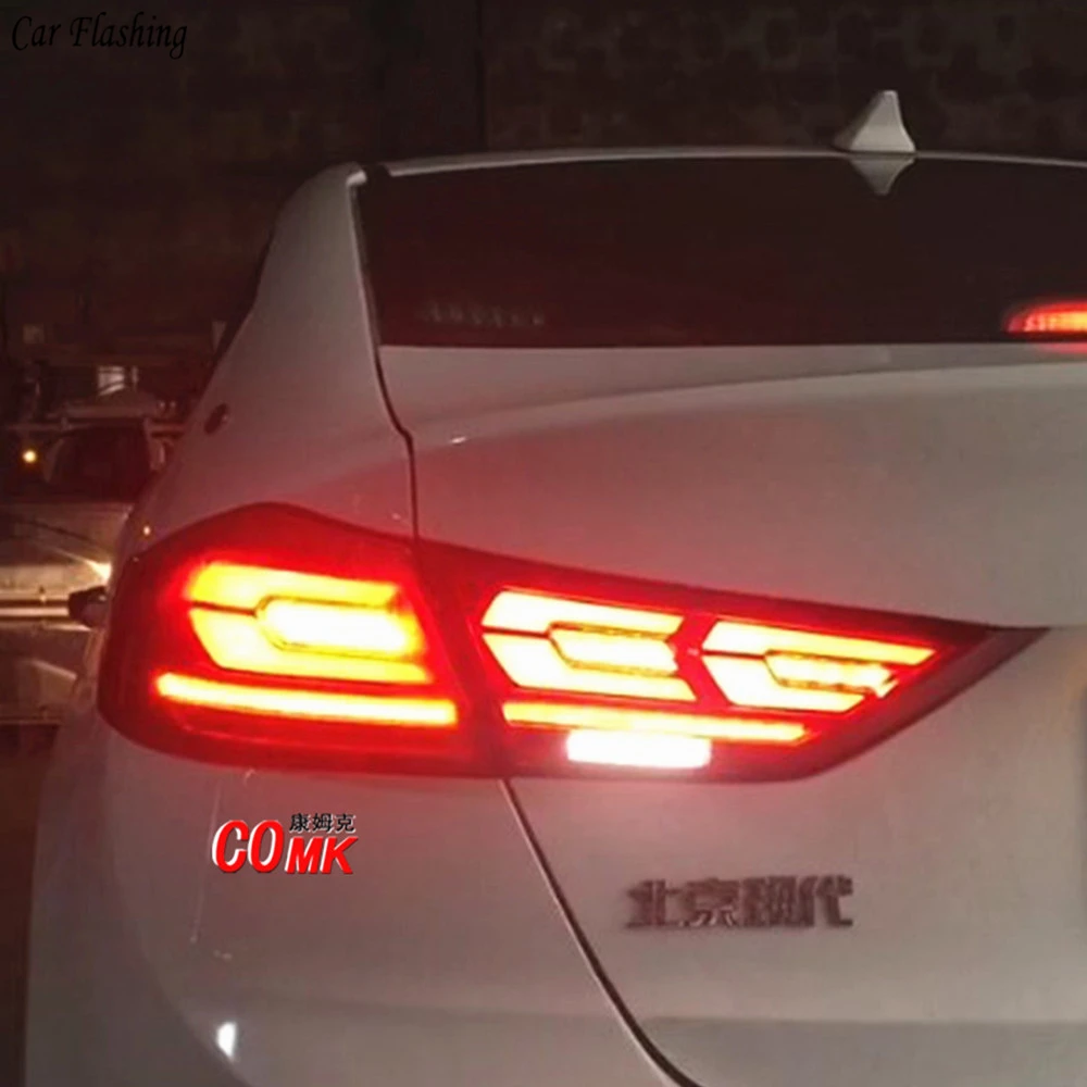 

Car flashing 2PCS for Hyundai Elantra 2017 2018 lamp Tail Rear light LED lights parking taillights Reversing LED taillight case