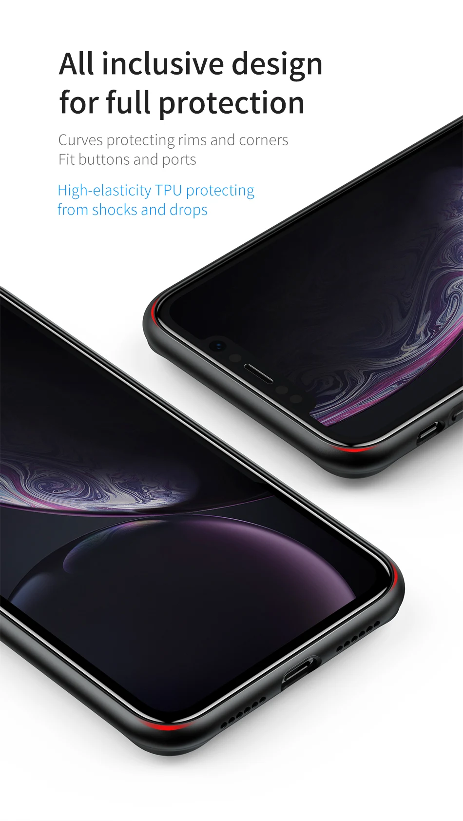 Чехол Baseus с кольцом-держателем для iPhone Xs Max Xr, чехол с подставкой, мягкий ТПУ чехол с кольцом на палец для iPhone, защитный чехол