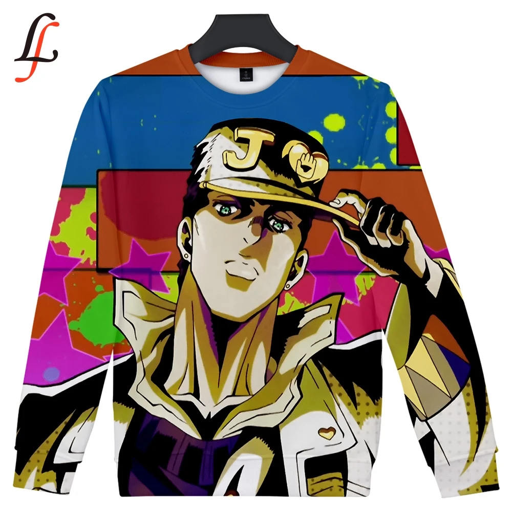 Cena Nowy Anime JOJO 3D druku bez czepka bluzy mężczyźni kobiety O Neck Plus rozmiar bluzy JOJO swetry dresy Harajuku fajne odzież