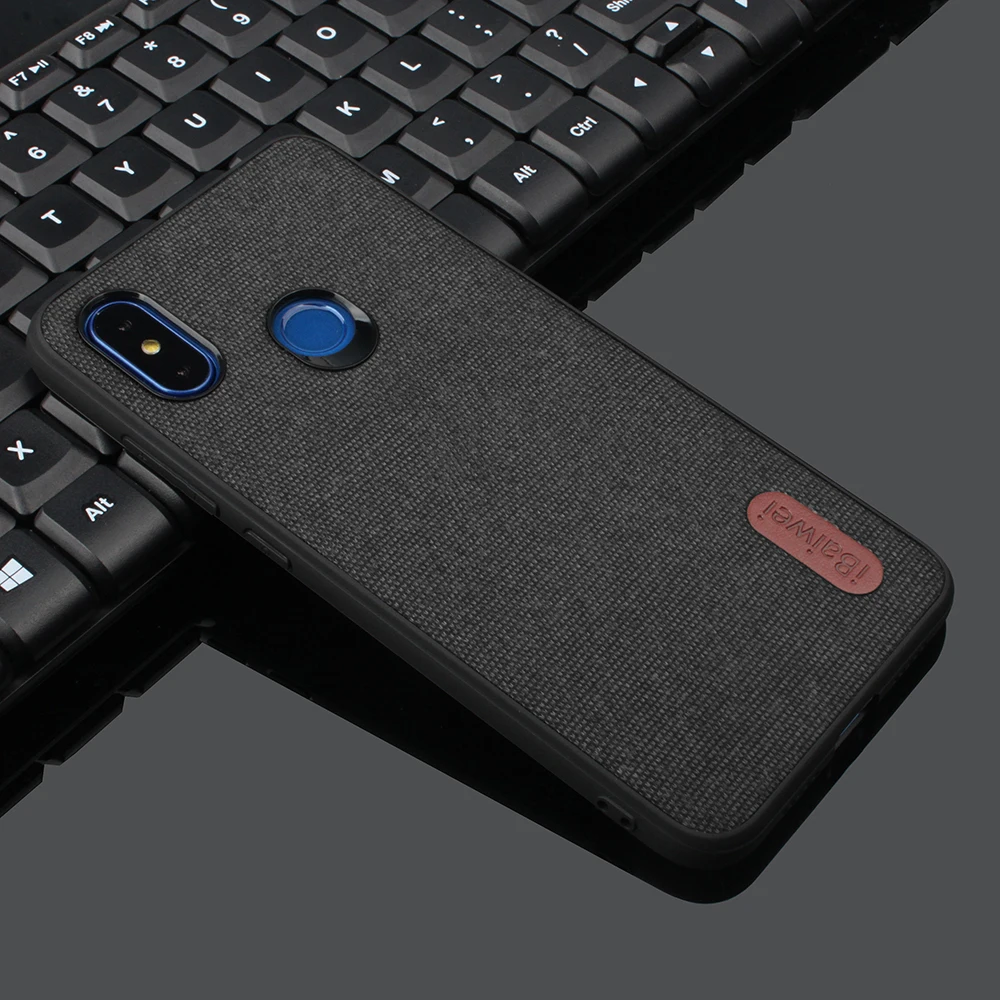 Xiaomi Redmi Note 7 тканевый чехол силиконовый край + задняя крышка из поликарбоната для 5