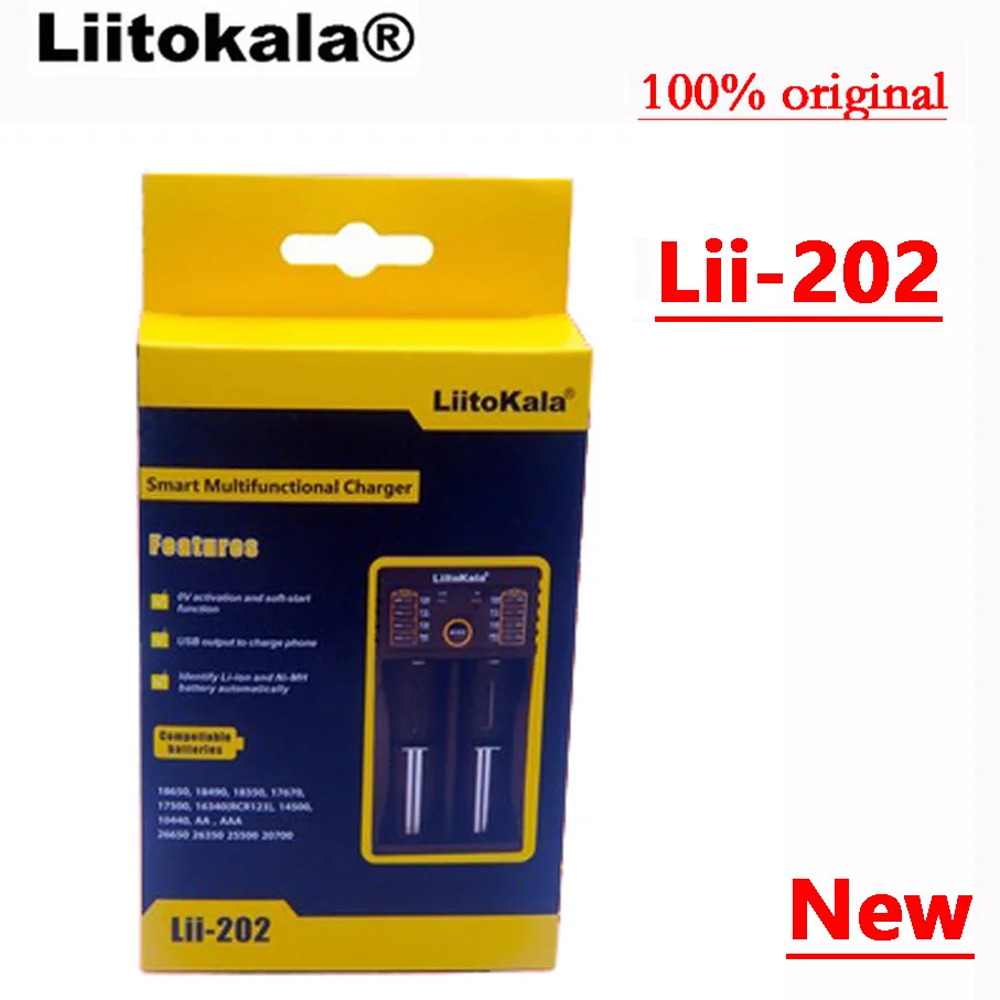 Умное устройство для зарядки никель-металлогидридных аккумуляторов от компании Liitokala lii-500 lii-202 lii-100 lii-402 Батарея Зарядное устройство 3,7 V/1,2 V 18650/26650/16340/18500 Батарея Зарядное устройство с экраном lii500