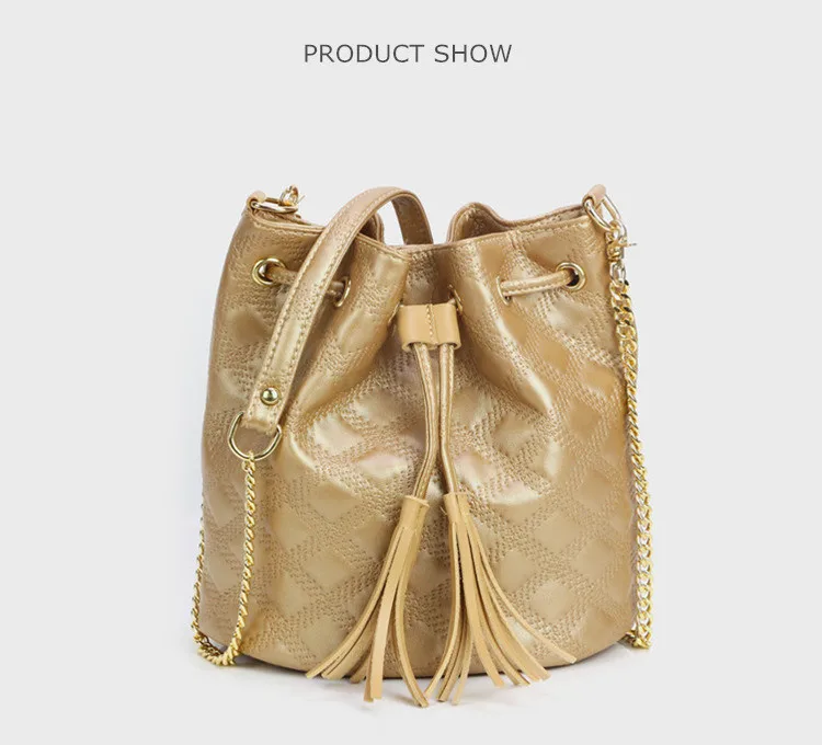 Micom Fashion Leather Drawstring Bucket Bag Women Vintage Tassel Messenger Ladies Handbags Crossbody Thread Shoulder Bags bao (1)