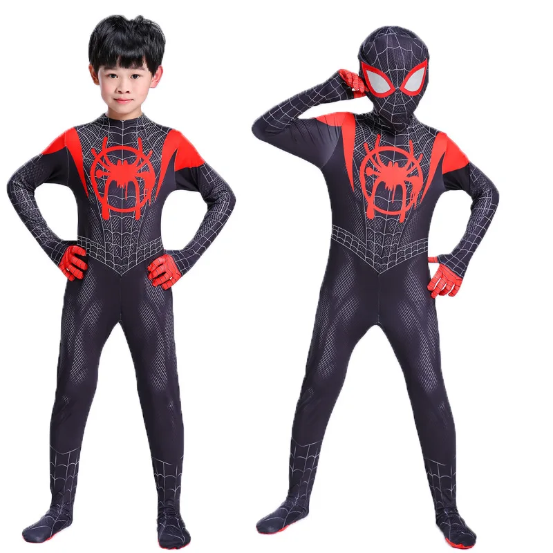 

Adult Men Kids Spider-Man Into the Spider-Verse Miles Morales Cosplay Costume Zentai Spiderman Pattern Bodysuit Suit Jumpsuits