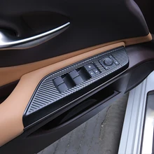 QHCP стикер для панели управления окон автомобиля, стеклоподъемник, кнопка включения, защитная пленка, углеродное волокно, черный для Lexus ES200 260 300H