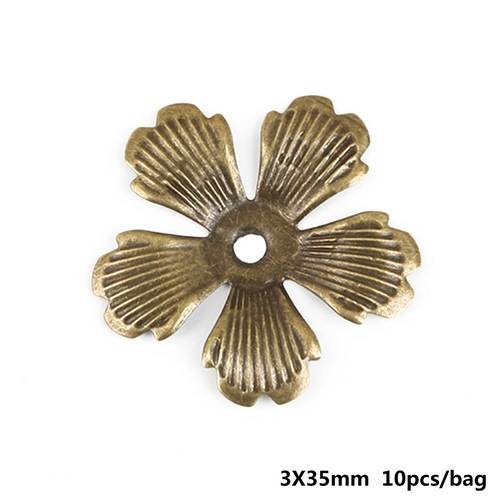 Quality10Pcs/lot Gold/Bronze/Rhodium Plated 3x35mm Flower Filigree Wraps Connectors For Jewelry Making DIY Charms Pendants