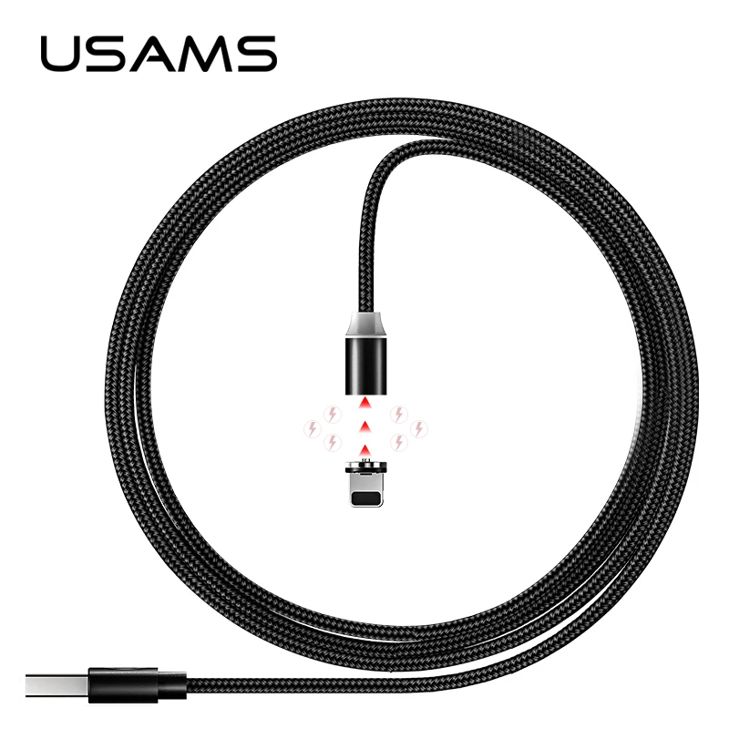 

Micro USB Magnetic Cable USAMS 2.1A 1.2m Nylon Magnetic Data Sync Charger Cable for iPhone Magnet Charging cable for Type C