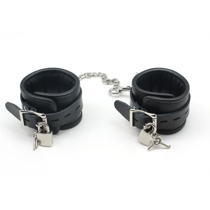 SMSPADE leather Bdsm Bondage Fetish Slave Sex Toys For Couples Handcuff Bondage Restraints Kit Erotic Adult Sex toy for couple high quality leather bondage harness auxiliary sex opne leg slave fetish bdsm bondage restraints bed erotic sex toys for women