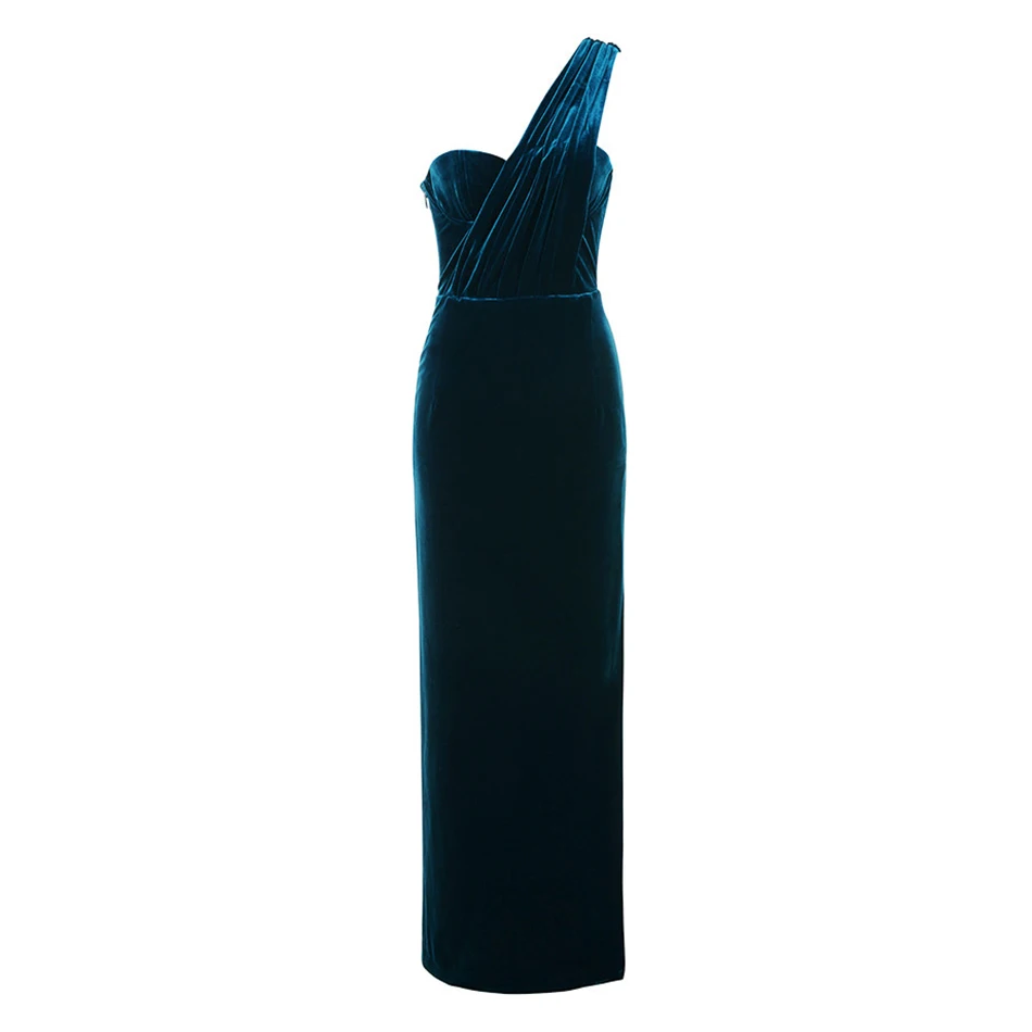 Liser новое летнее женское платье без бретелек бархатное сексуальное обтягивающее платье элегантные вечерние платья синего цвета Vestidos - Цвет: Тёмно-синий