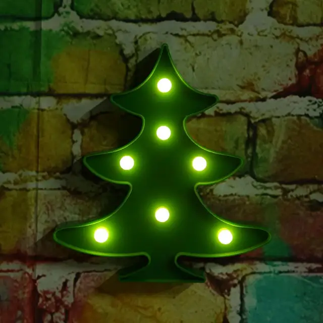 Battery Operated Led Wall Decorative Lights Mini Christmas Tree Battery Operated Led Wall Decorative Lights Mini Christmas Tree Shape Luminous Night Lamps For Xmas Party Wedding Decoration
