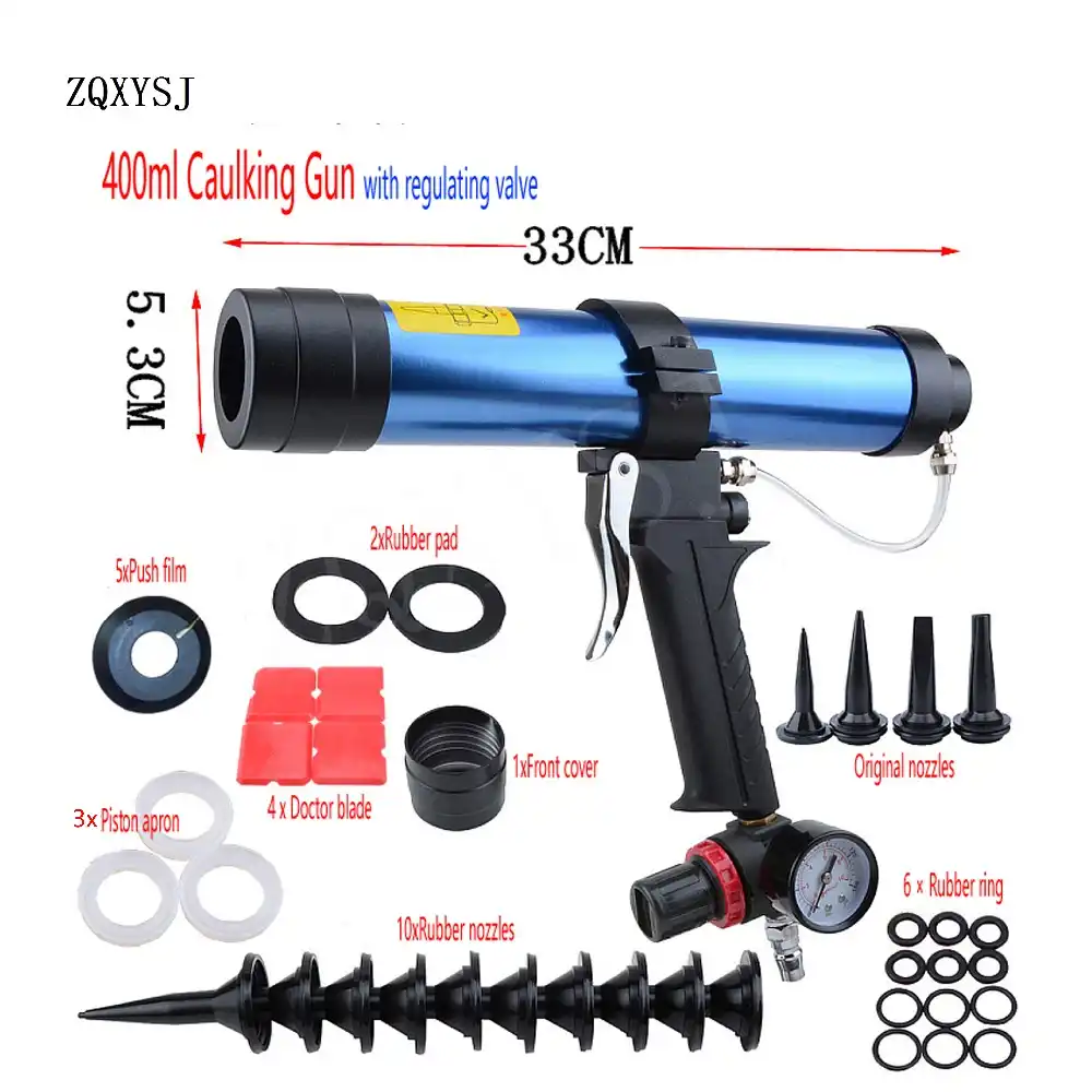 400ml Pneumatic Sealant Gun Silicone For Sealant Caulk Tool Air Valve