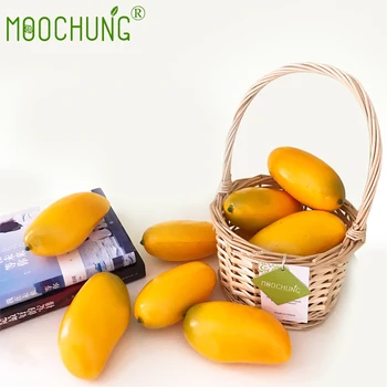 

Moochung 10pcs/lot Artificial Fruit Mango Lifelike Fake Fruits Home Wedding Party Decorations House Kitchen Decor 12.5*7cm