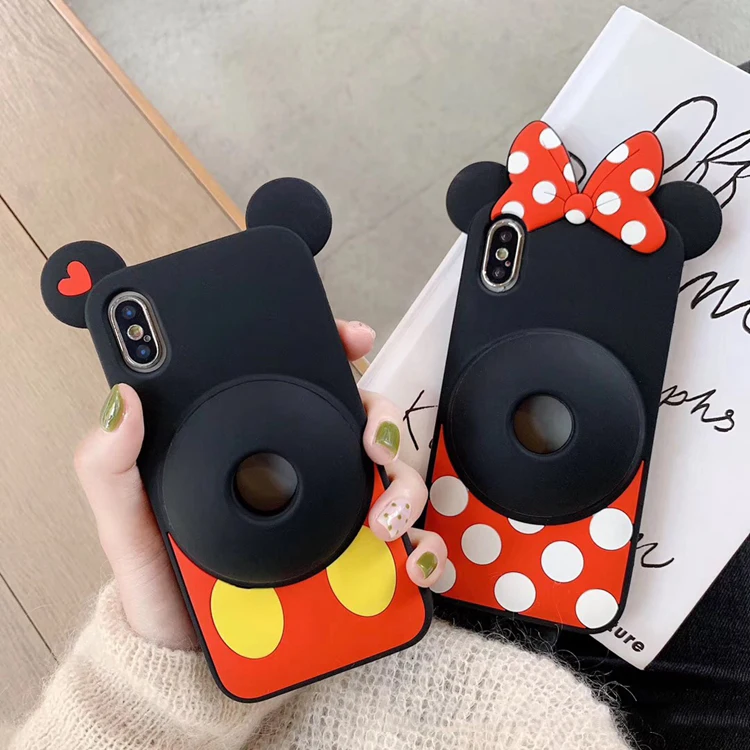 

Cartoon Mickey Minnie Loudspeaker Phone Cover Case For Iphone X Xs Max Xr 10 8 7 6 6s Plus Luxury Soft Silicone Coque Fundas