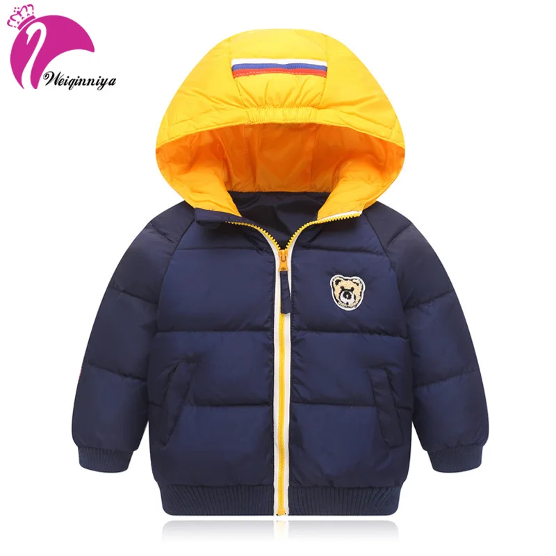 

weiqinniya Boys Down Parkas Jackets Winter Jacket Boy 2018 Kids Parka Coat Russian For Boy Windbreaker Hooded Thick Jacket Child