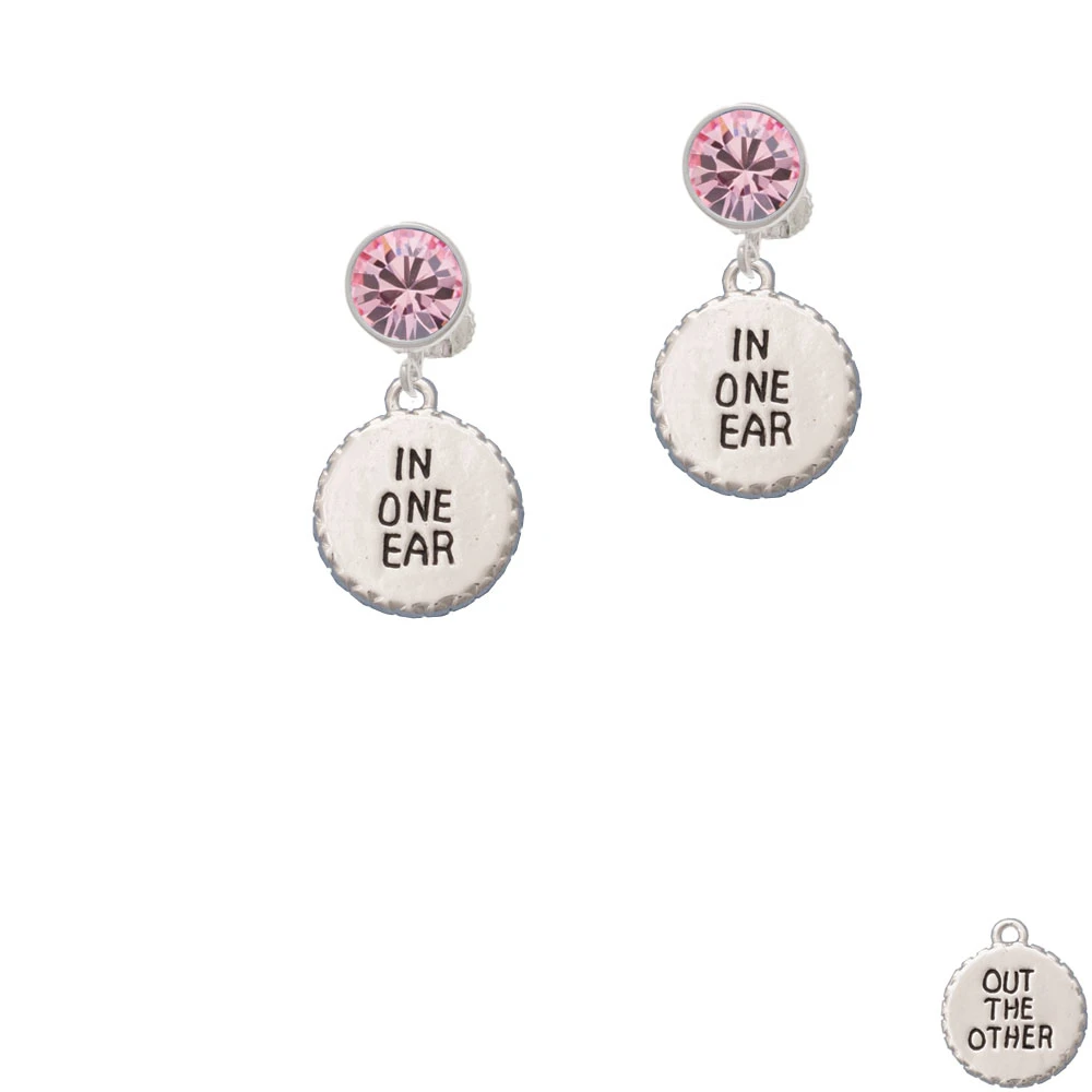 In One Ear ''Out the Other'' Crystal Clip On Earrings (3)
