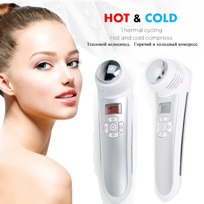 TOP BEAUTY Portable Hot Warm Ions Beauty Instrument Hot Cold Hammer Skin Face Lift Massager Device Sonic Skin Rejuvenation