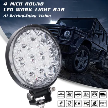 

kongyide Car Light 1Pc Single 42W 6000K LED Work Light Bar Driving Offroad Flood Lamp 4WD Reverse Truck White ap12