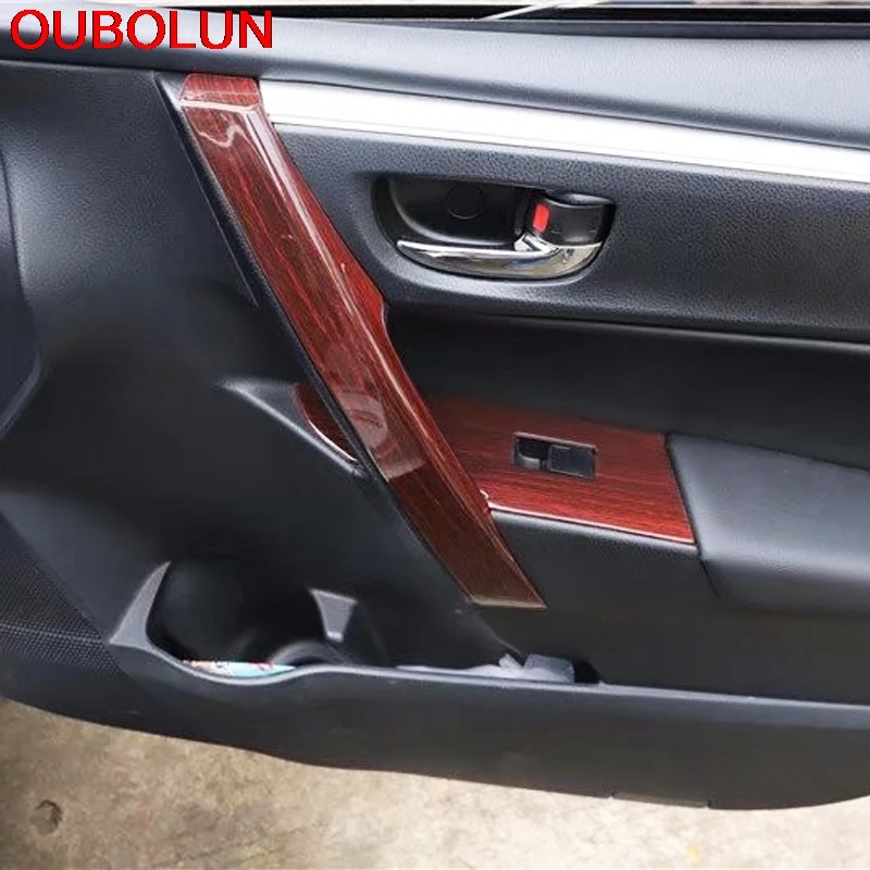 OUBOLUN деревянная краска Авто внутренние аксессуары отделка дверной ручки для Toyota