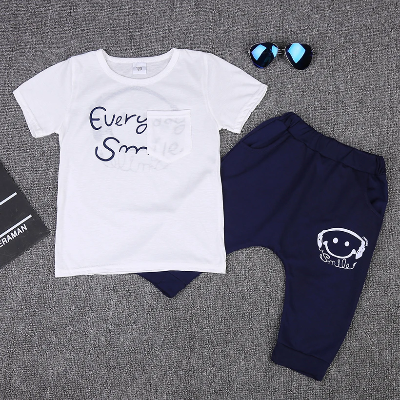 

Free shipping retails 2018 hot-selling summer clothing set baby boys girls clothing kids clothes children sport suits