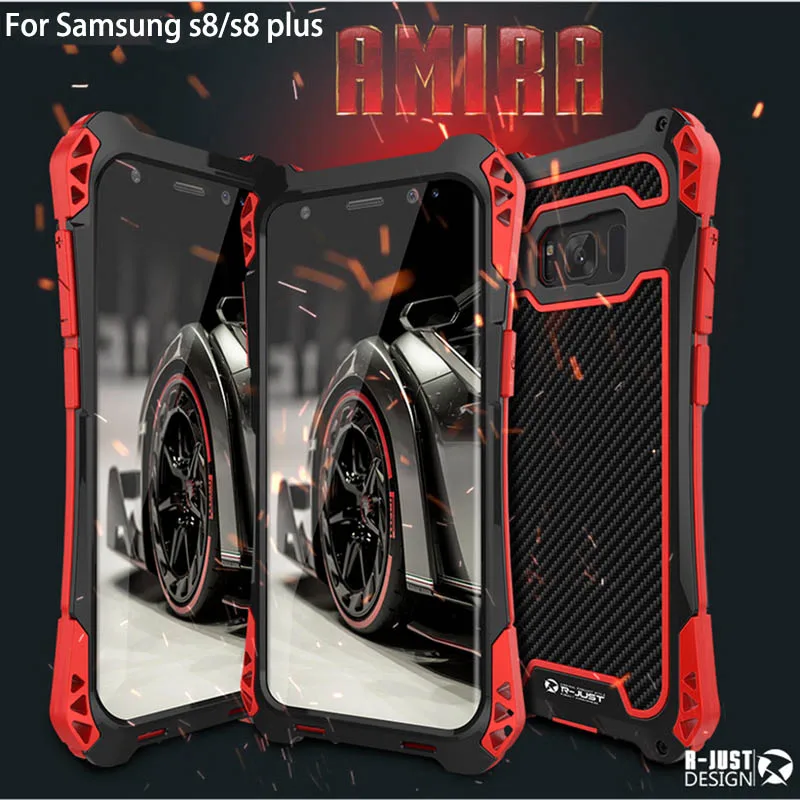 Новый чехол R Just для Galaxy S8 водонепроницаемый Samsung Plus + алюминиевый ударопрочный из