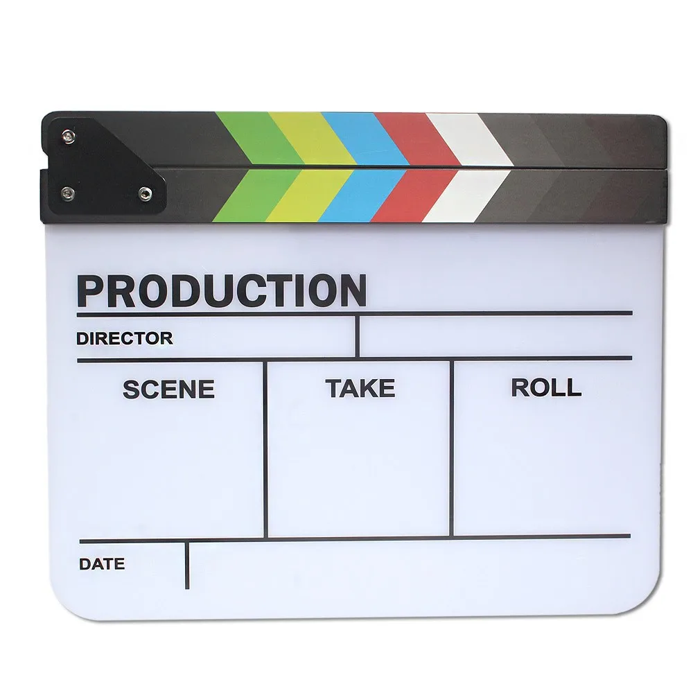 New-Colorful-Clapperboard-Acrylic-Movie-Action-Slate-Clap-Clapper-Board-Handmade-Free-shippingTV-Film-Movie-Slate (1)