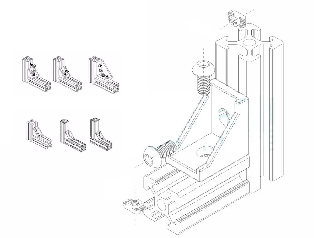 10/20 шт. угловой фитинг угол Алюминий 17x20x20 Разъем Кронштейн Крепления 3D принтеры ЧПУ Маршрутизаторы Промышленный Профиль A02