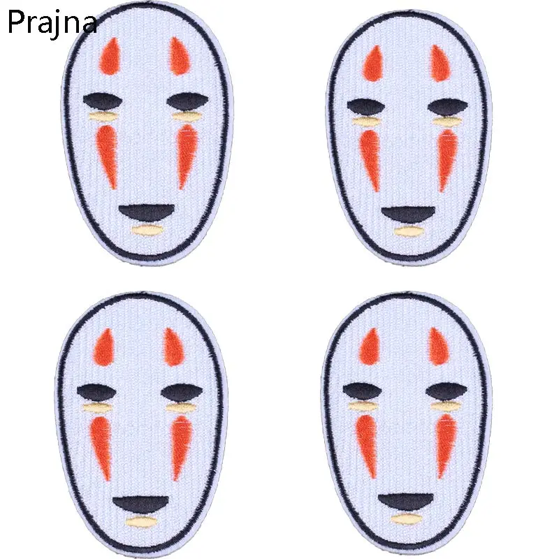 Термоклейкие нашивки Prajna японские Мультяшные Хаяо Миядзаки без лица с вышивкой