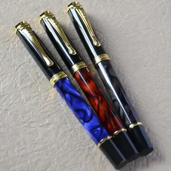

ROLLER BALL PEN 3 PCS JINHAO 500 ROYAL BLUE OLIVE GREEN WINE MARBLE GOLDEN TRIM