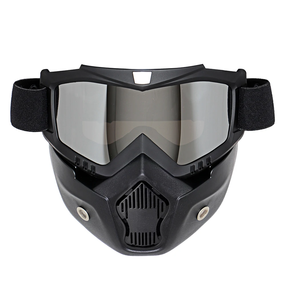 Image NEW Retro Motorcycle Goggles Glasses Face Dust Mask With Detachable Nose and Face Sunglasses Gafas Oculos Motocross Helmet