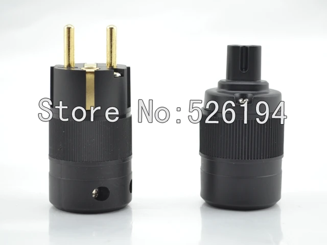 

Free shipping Figure 8 Gold Plated EU Schuko power plug for audio power cable