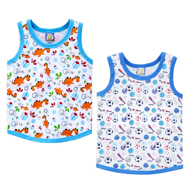 Children 100% Cotton Boys O Neck 2 Pieces/lot Sports Baby Summer Clothes kids undershirts for birthday gifts boys short sleeve shirts