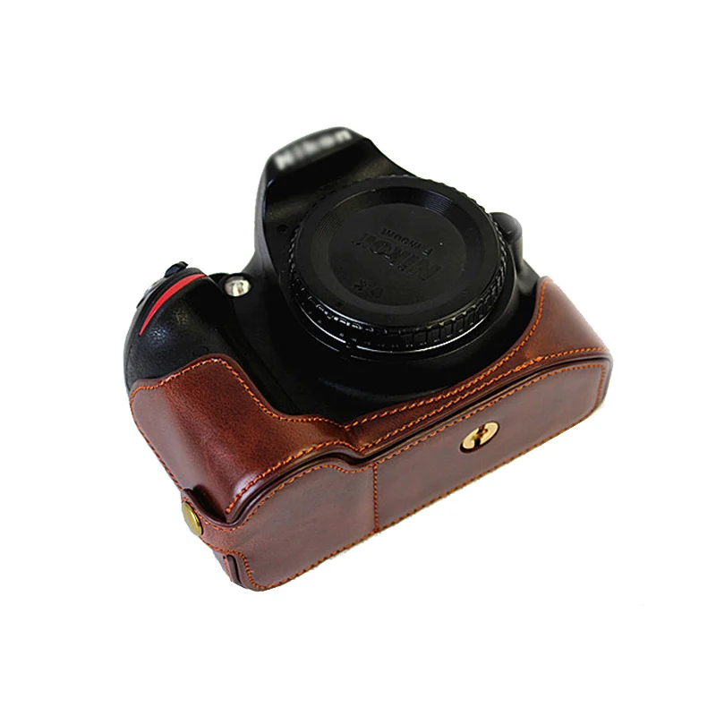 Сумка для камеры чехол Nikon D3400 D3300 D3200 D3100 DSLR из искусственной кожи с полукорпусом