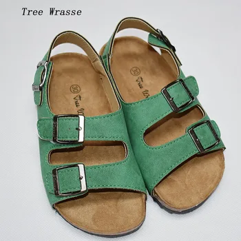 

Gladiator sandal 2018 summer new children's softwood sandals casual anti-skid word drag tide beach double shoes baby Tree Wrasse