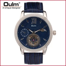 Oulm 3M Waterproof Men Mechanical Watch Genuine Leather Band 3682