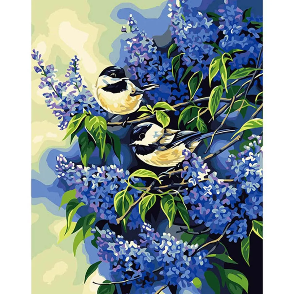 Lovely birds Frameless painting by numbers for adults paint by number