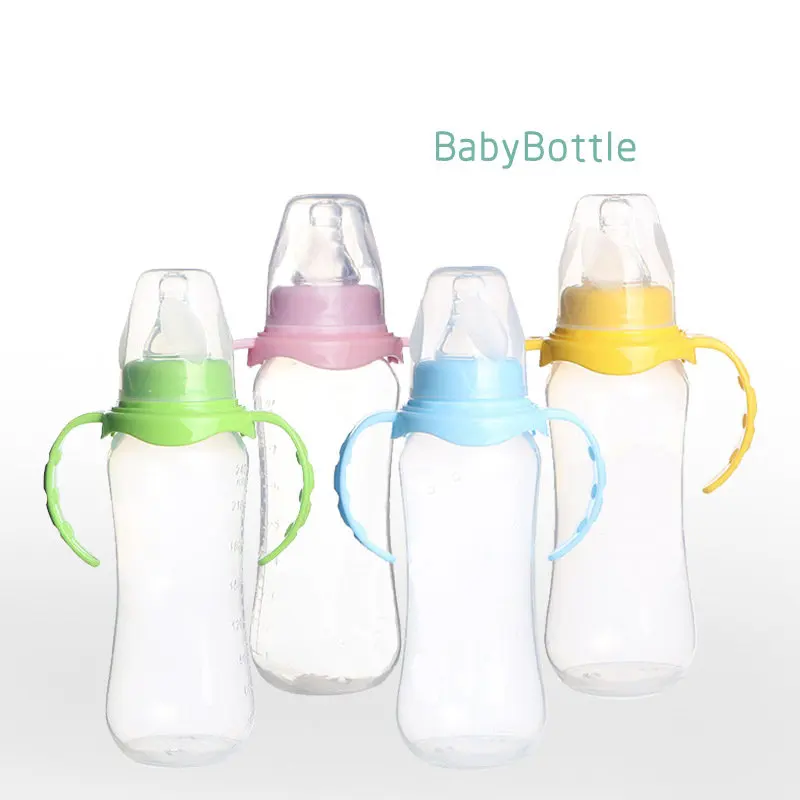 

Bottle Feeding Baby Milk Bottles 240ml Newborn Learn Drinking Handle Bottle Kids Straw Juice Infant Milk Feeding Baby Bottles