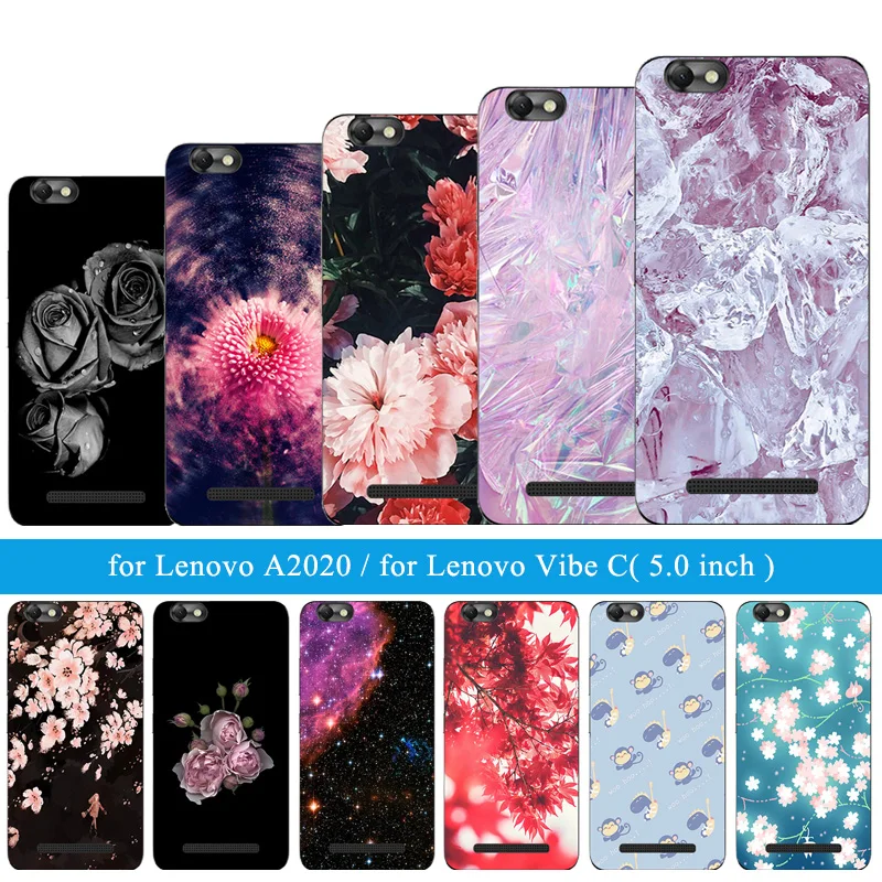 

Soft TPU Phone Case For Lenovo Vibe C A2020 Capa Ice Pattern Skin Full Protection Back Cover For Lenovo A2020a40 DS A 2020 Coque