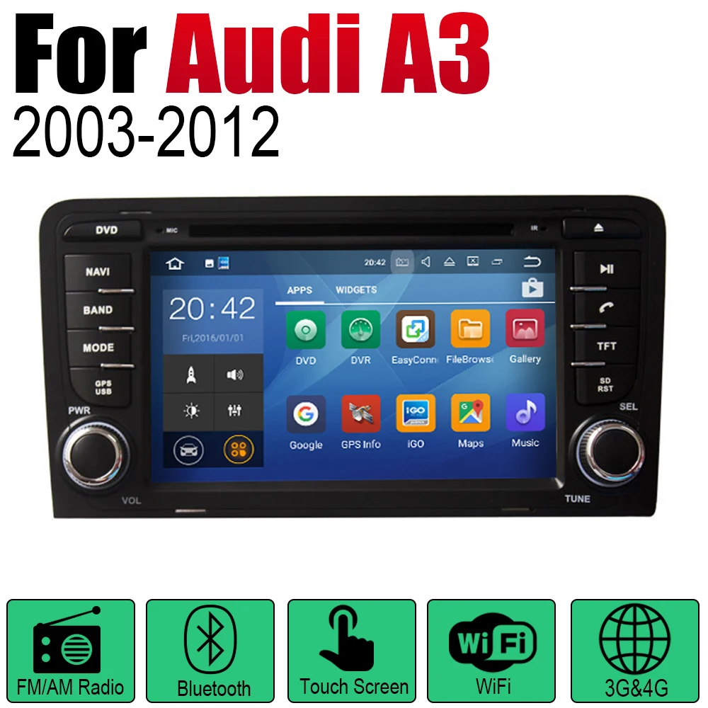 2 Din Автомобильный мультимедийный плеер Android радио для Audi A3 8P 2003~ 2012 MMI DVD gps Navi навигационная карта авто аудио bluetooth стерео