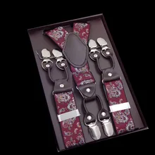 Европейская и американская мода: 3,5*110 см мужские подтяжки с шестью зажимами FY18081608